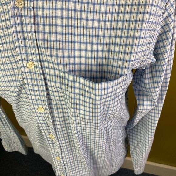 American Eagle men M classic fit checker pattern button down dress shirt - Picture 2 of 9